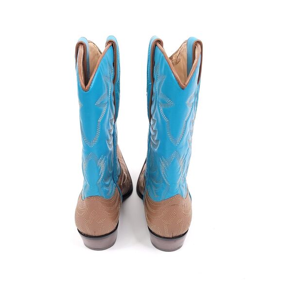Guess Marciano Boots Womens 5.5 Vintage Cowboy Leather Pointed Embroidered Blue - Picture 8 of 12